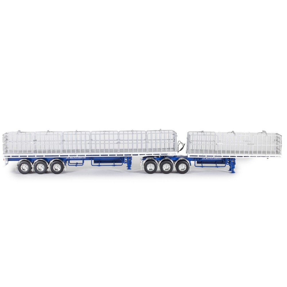 Drake ZT09260 AUSTRALIAN Maxitrans Freighter B Double Trailer Set Blue & White - Scale 1:50