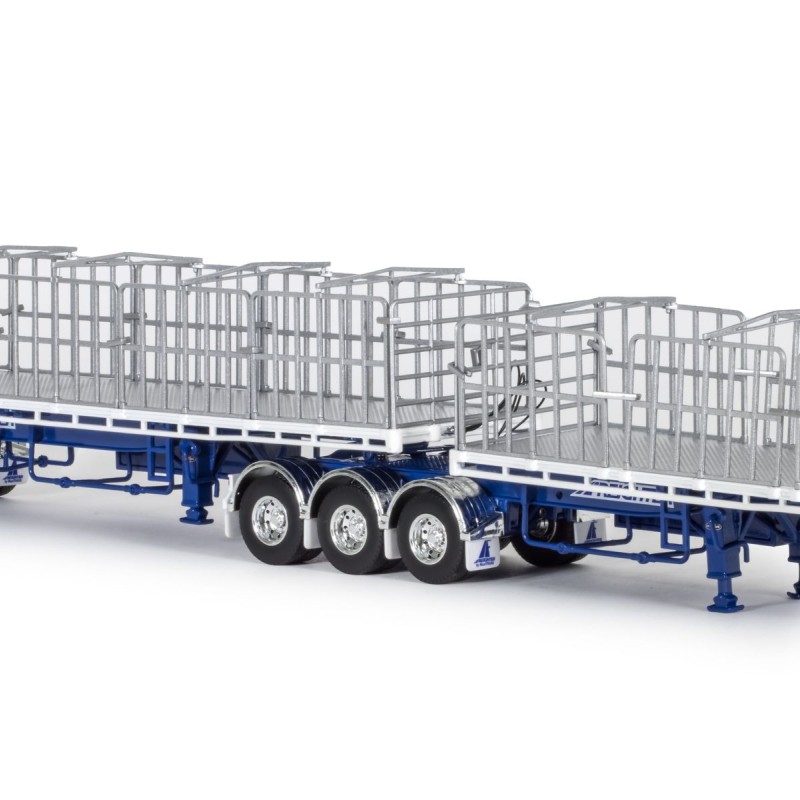 Drake ZT09260 AUSTRALIAN Maxitrans Freighter B Double Trailer Set Blue & White - Scale 1:50