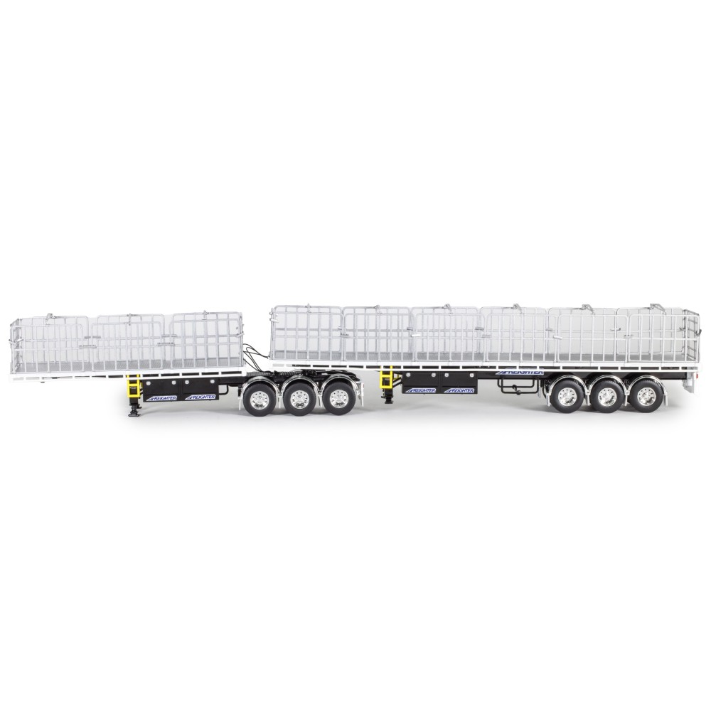 Drake ZT09261 AUSTRALIAN Maxitrans Freighter B Double Trailer Set Black & White - Scale 1:50