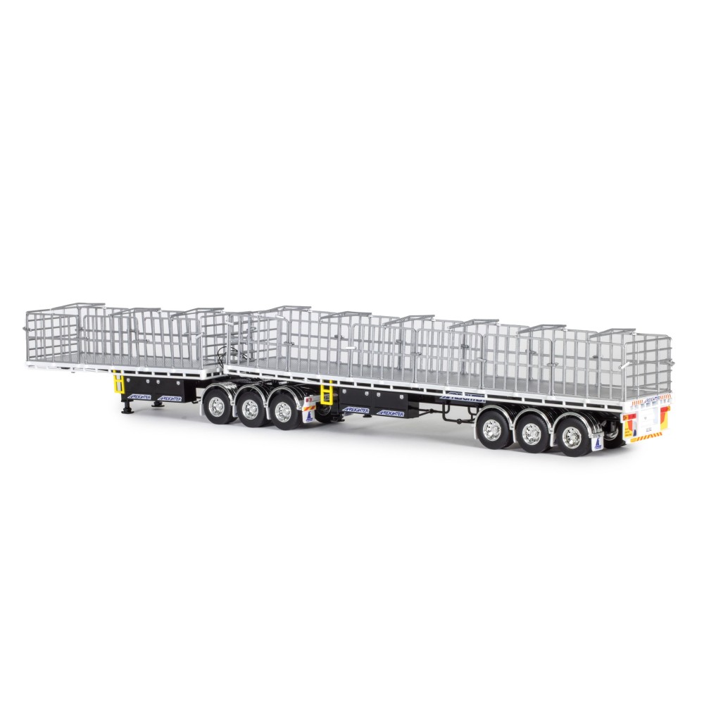Drake ZT09261 AUSTRALIAN Maxitrans Freighter B Double Trailer Set Black & White - Scale 1:50