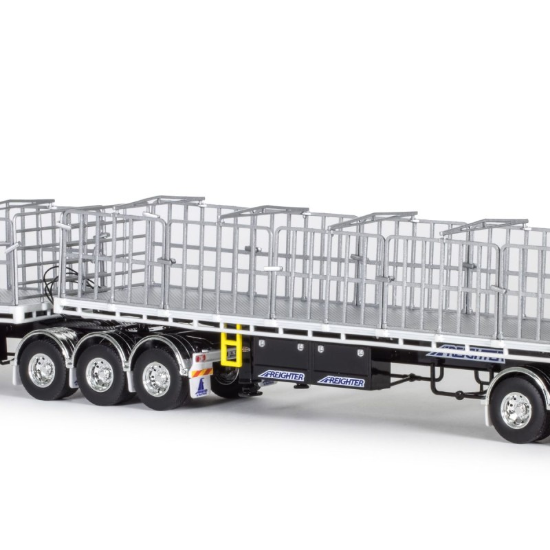 Drake ZT09261 AUSTRALIAN Maxitrans Freighter B Double Trailer Set Black & White - Scale 1:50