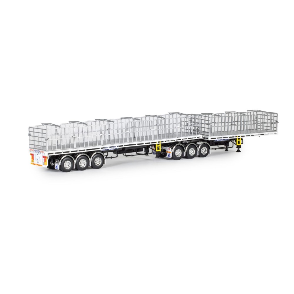 Drake ZT09261 AUSTRALIAN Maxitrans Freighter B Double Trailer Set Black & White - Scale 1:50