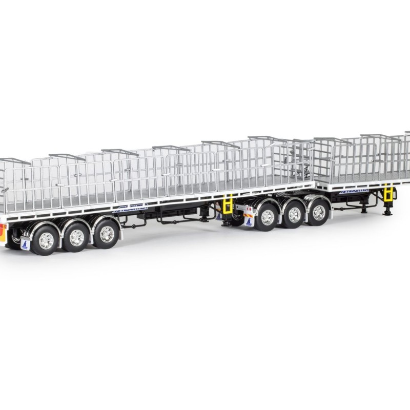 Drake ZT09261 AUSTRALIAN Maxitrans Freighter B Double Trailer Set Black & White - Scale 1:50