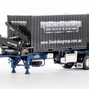 Drake ZT09264 AUSTRALIAN O’Phee BoxLoader Side Loading Trailer with Container - Metallic Blue - Scale 1:50
