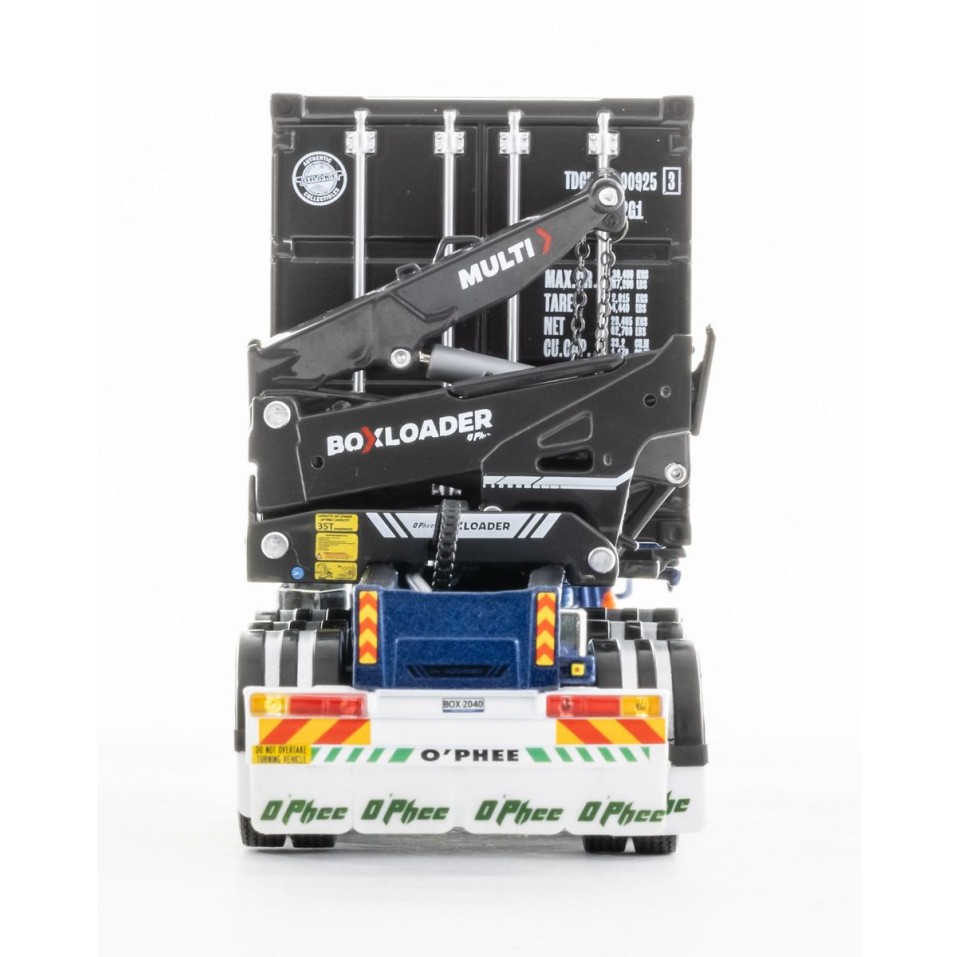 Drake ZT09264 AUSTRALIAN O’Phee BoxLoader Side Loading Trailer with Container - Metallic Blue - Scale 1:50