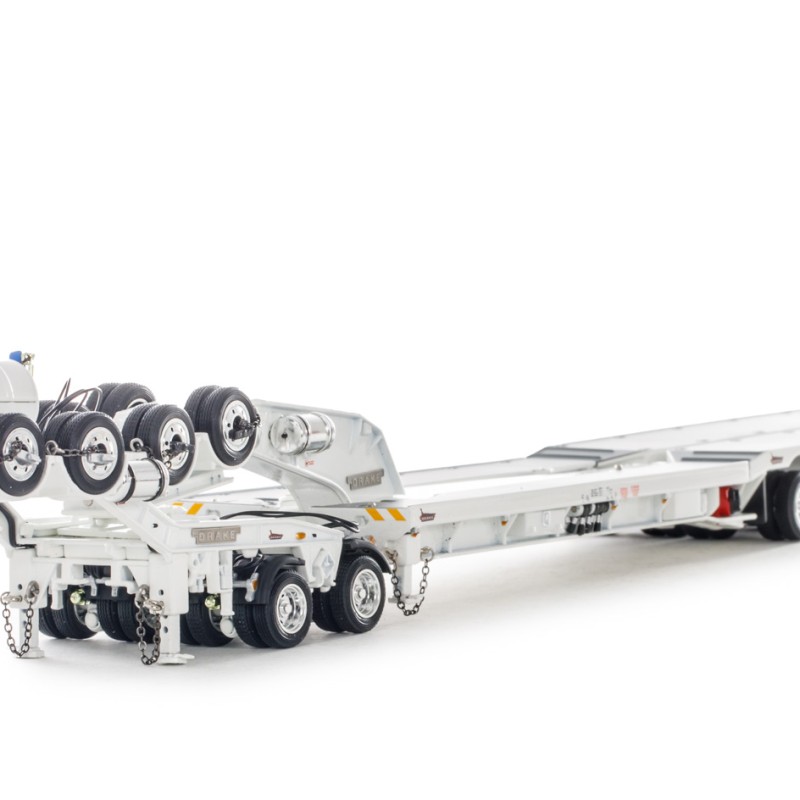 Drake ZT09232 AUSTRALIAN Drake 5x8 Swingwing Drop Deck Trailer and 2x8 Dolly White Heavy Haulage - Scale 1:50