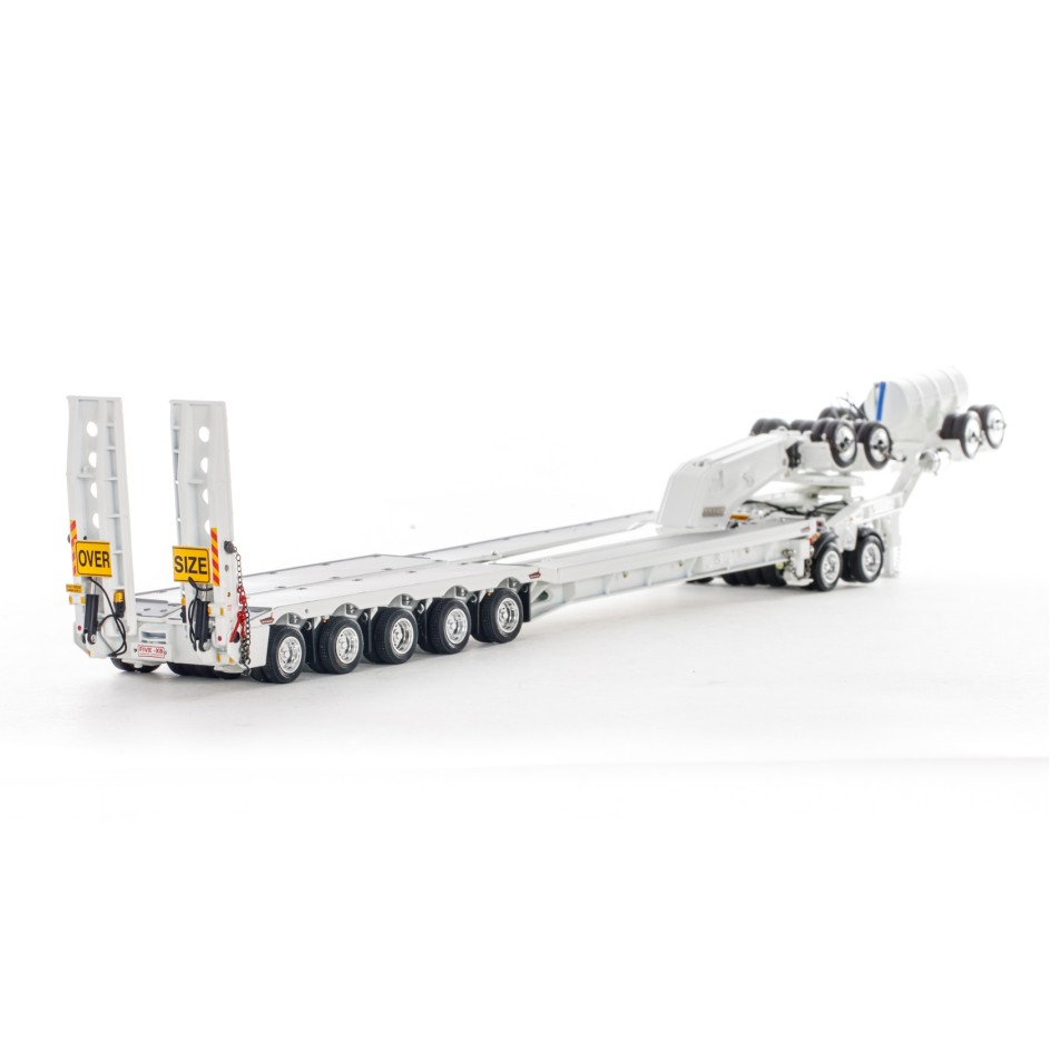Drake ZT09232 AUSTRALIAN Drake 5x8 Swingwing Drop Deck Trailer and 2x8 Dolly White Heavy Haulage - Scale 1:50