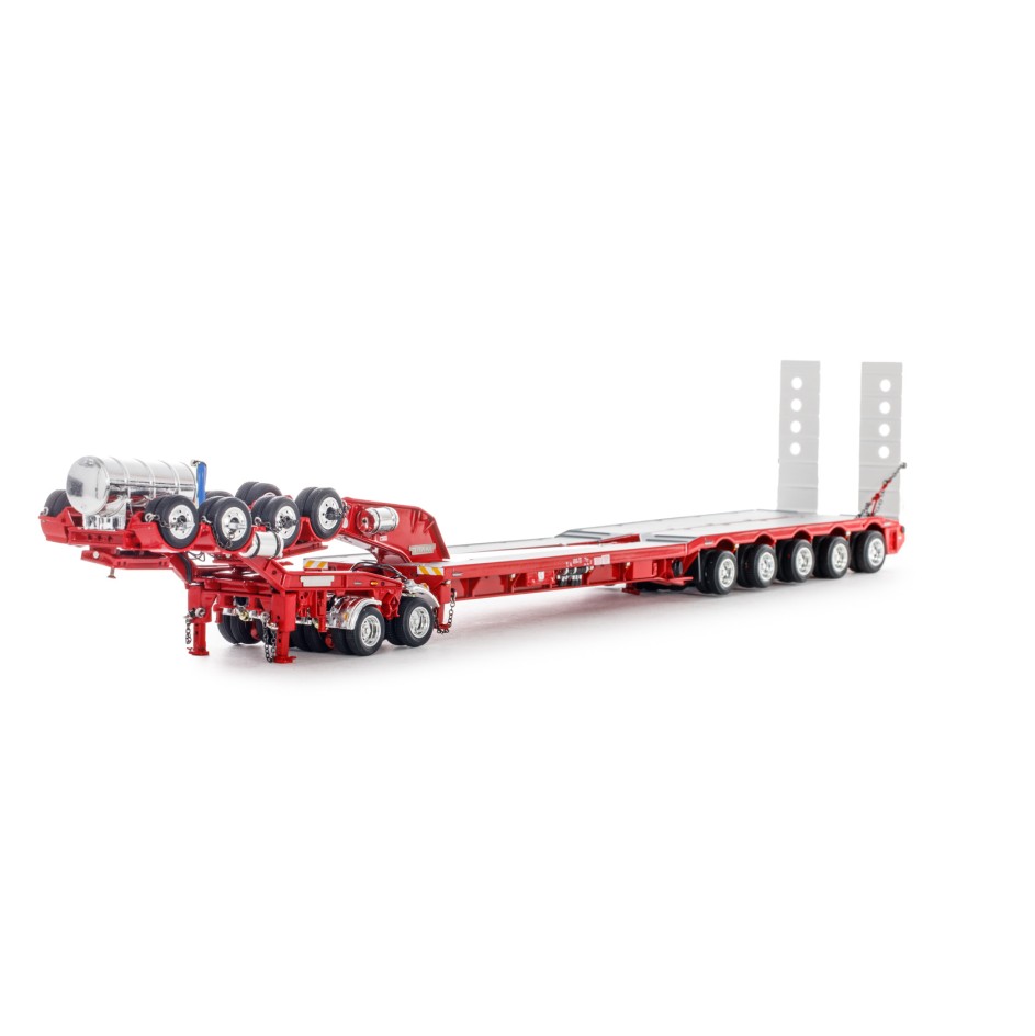 Drake ZT09239 AUSTRALIAN Drake 5x8 Swingwing Drop Deck Trailer and 2x8 Dolly Red Heavy Haulage - Scale 1:50