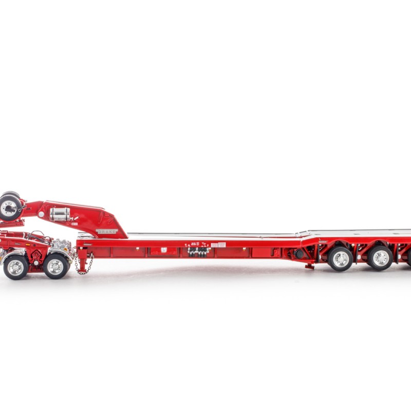 Drake ZT09239 AUSTRALIAN Drake 5x8 Swingwing Drop Deck Trailer and 2x8 Dolly Red Heavy Haulage - Scale 1:50