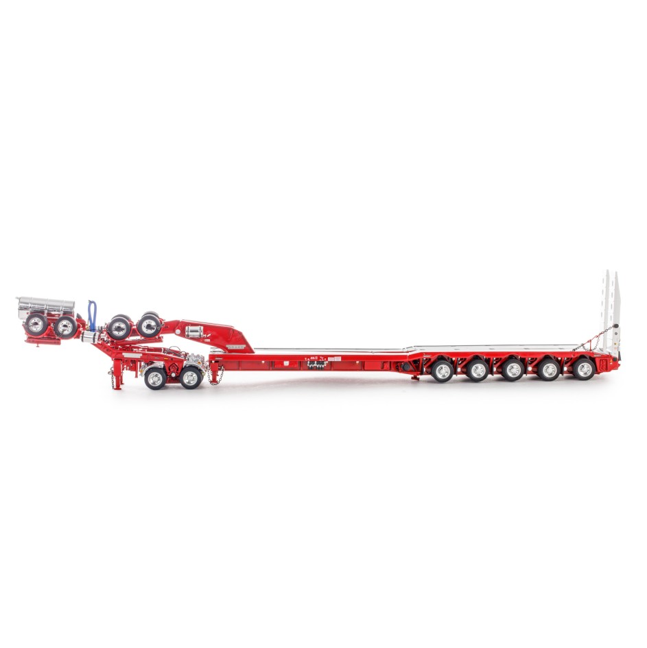 Drake ZT09239 AUSTRALIAN Drake 5x8 Swingwing Drop Deck Trailer and 2x8 Dolly Red Heavy Haulage - Scale 1:50