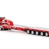 Drake ZT09239 AUSTRALIAN Drake 5x8 Swingwing Drop Deck Trailer and 2x8 Dolly Red Heavy Haulage - Scale 1:50