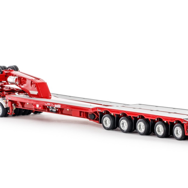 Drake ZT09239 AUSTRALIAN Drake 5x8 Swingwing Drop Deck Trailer and 2x8 Dolly Red Heavy Haulage - Scale 1:50