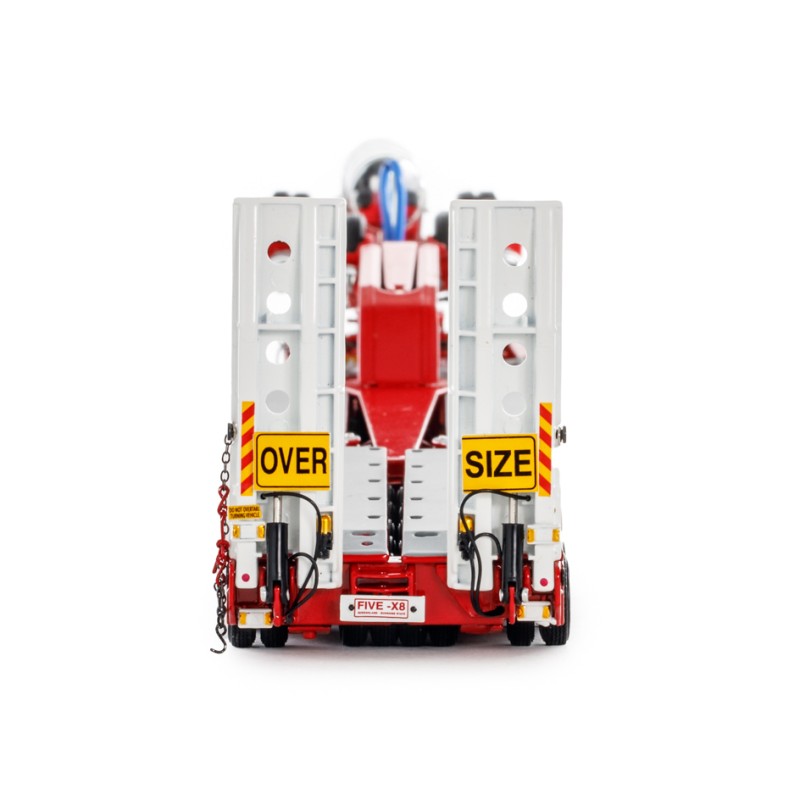 Drake ZT09239 AUSTRALIAN Drake 5x8 Swingwing Drop Deck Trailer and 2x8 Dolly Red Heavy Haulage - Scale 1:50