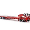 Drake ZT09239 AUSTRALIAN Drake 5x8 Swingwing Drop Deck Trailer and 2x8 Dolly Red Heavy Haulage - Scale 1:50