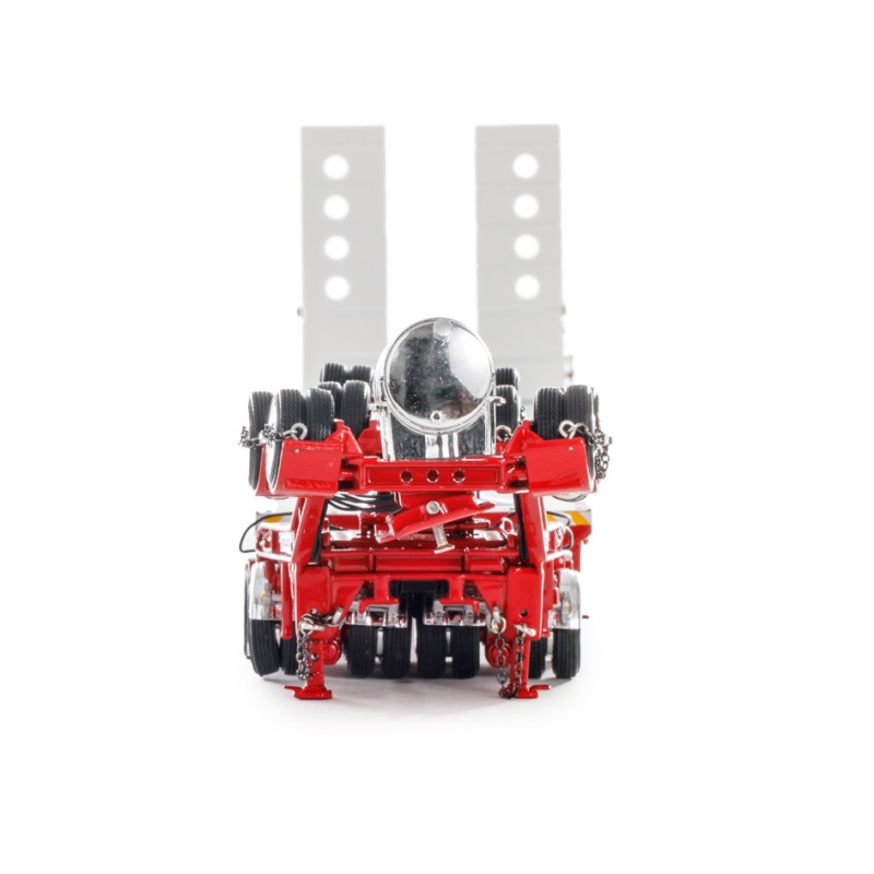 Drake ZT09239 AUSTRALIAN Drake 5x8 Swingwing Drop Deck Trailer and 2x8 Dolly Red Heavy Haulage - Scale 1:50