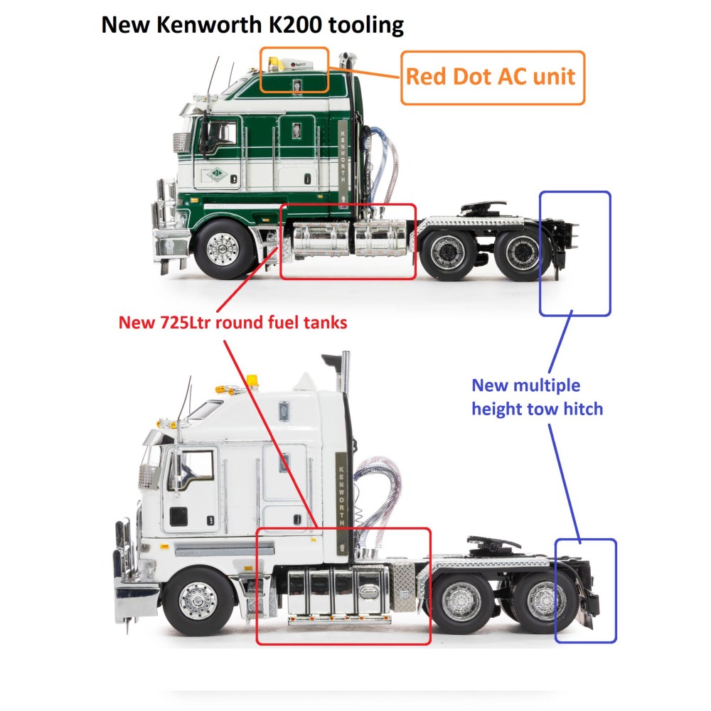 Drake Collectibles Z01563 - Australian Kenworth K200 2.8 Cabin Prime Mover Truck Hi-Quality Group - Phat Cab - Scale 1:50