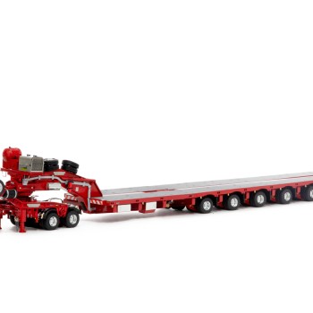 Drake ZT09070 AUSTRALIAN Heavy Haulage Drake 7x8 Steerable Trailer with 2x8 Dolly Rosso Red - Scale 1:50