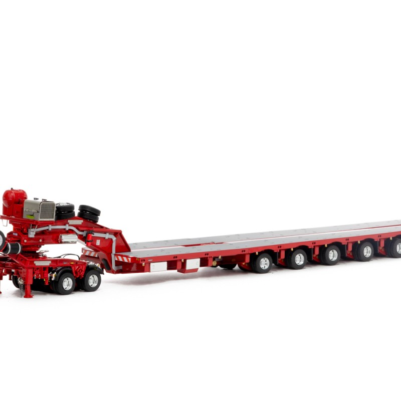 Drake ZT09070 AUSTRALIAN Heavy Haulage Drake 7x8 Steerable Trailer with 2x8 Dolly Rosso Red - Scale 1:50