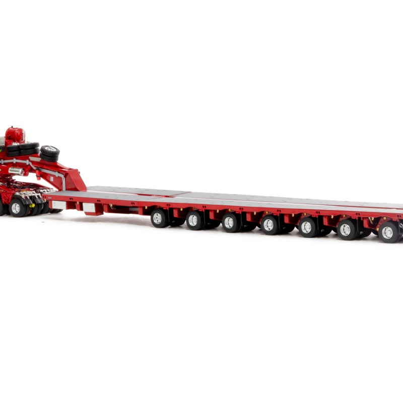 Drake ZT09070 AUSTRALIAN Heavy Haulage Drake 7x8 Steerable Trailer with 2x8 Dolly Rosso Red - Scale 1:50