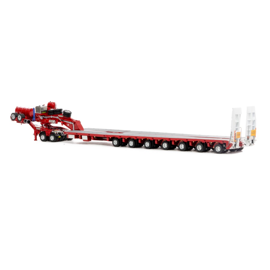 Drake ZT09070 AUSTRALIAN Heavy Haulage Drake 7x8 Steerable Trailer with 2x8 Dolly Rosso Red - Scale 1:50