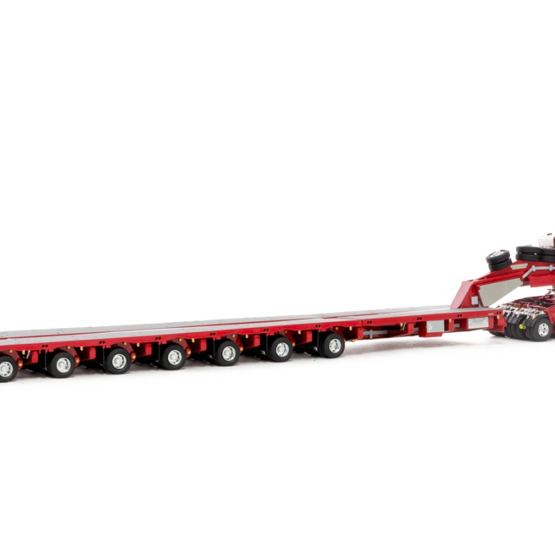 Drake ZT09070 AUSTRALIAN Heavy Haulage Drake 7x8 Steerable Trailer with 2x8 Dolly Rosso Red - Scale 1:50