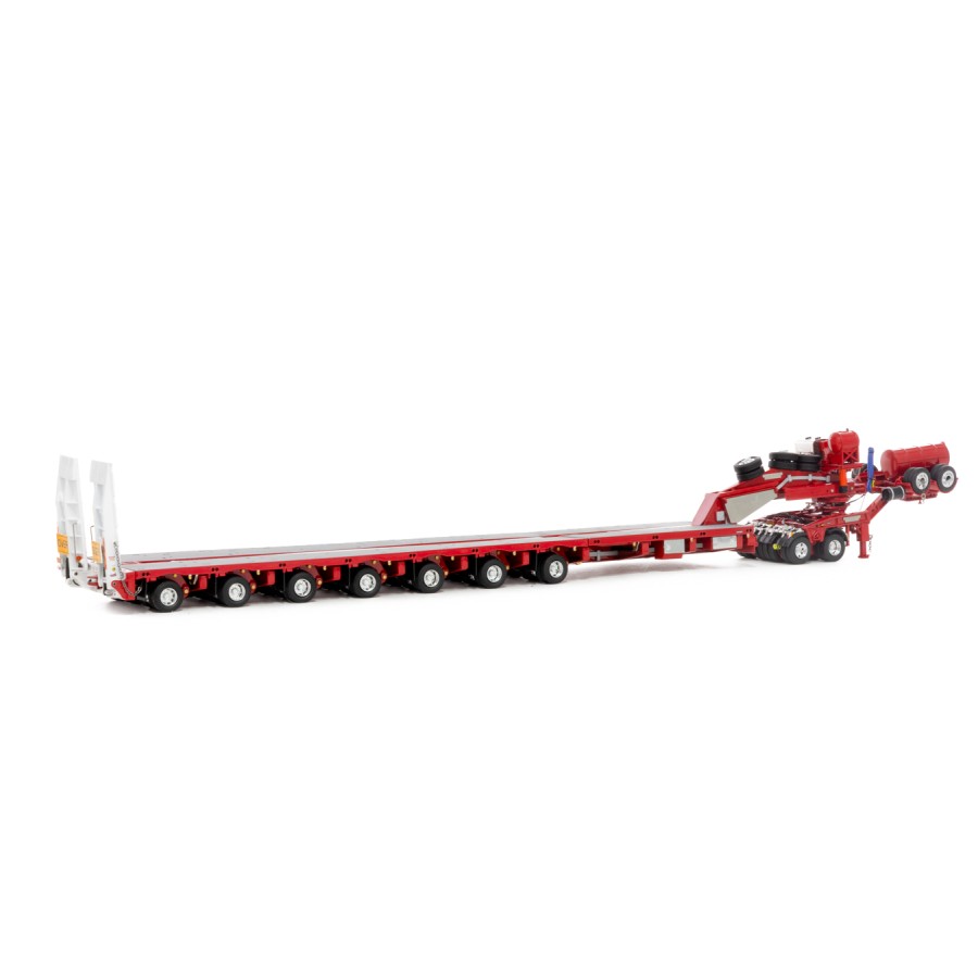 Drake ZT09070 AUSTRALIAN Heavy Haulage Drake 7x8 Steerable Trailer with 2x8 Dolly Rosso Red - Scale 1:50