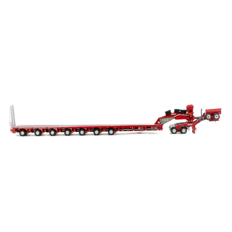 Drake ZT09070 AUSTRALIAN Heavy Haulage Drake 7x8 Steerable Trailer with 2x8 Dolly Rosso Red - Scale 1:50