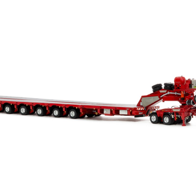 Drake ZT09070 AUSTRALIAN Heavy Haulage Drake 7x8 Steerable Trailer with 2x8 Dolly Rosso Red - Scale 1:50