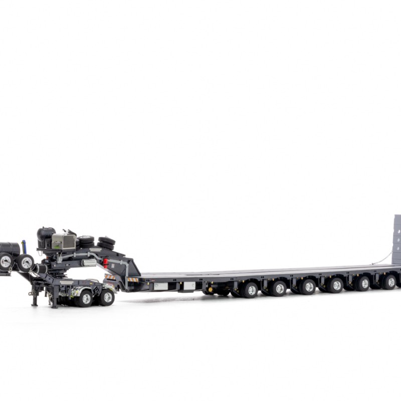 Drake ZT09077 AUSTRALIAN Heavy Haulage Drake 7x8 Steerable Trailer with 2x8 Dolly Gunmetal Grey - Scale 1:50
