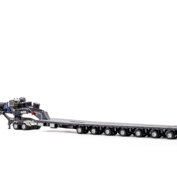 Drake ZT09077 AUSTRALIAN Heavy Haulage Drake 7x8 Steerable Trailer with 2x8 Dolly Gunmetal Grey - Scale 1:50