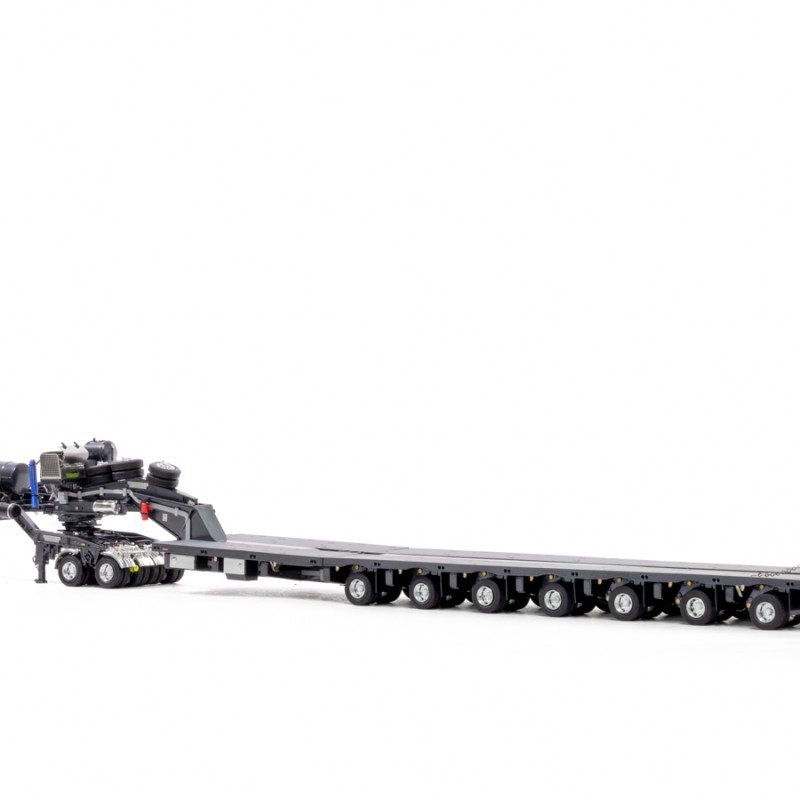 Drake ZT09077 AUSTRALIAN Heavy Haulage Drake 7x8 Steerable Trailer with 2x8 Dolly Gunmetal Grey - Scale 1:50