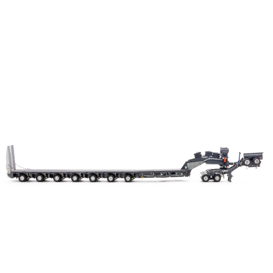 Drake ZT09077 AUSTRALIAN Heavy Haulage Drake 7x8 Steerable Trailer with 2x8 Dolly Gunmetal Grey - Scale 1:50