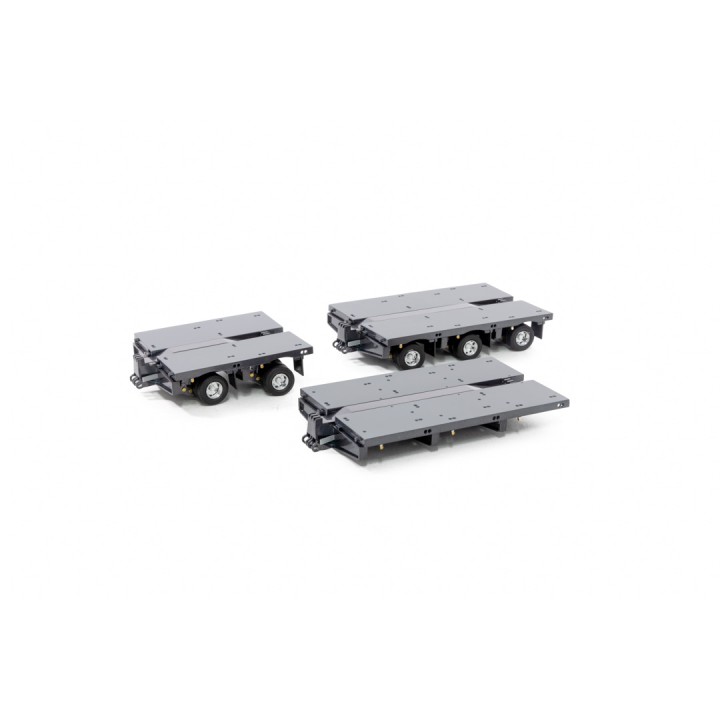 Drake ZT09077A AUSTRALIAN Heavy Haulage 7x8 Steerable Trailer 2x8 3x8 Clip Trailer Accessory Kit Gunmetal Grey - Scale 1:50