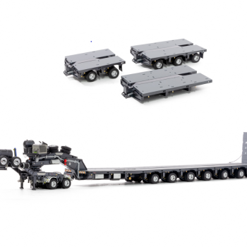 Drake ZT09077AB AUSTRALIAN Heavy Haulage Drake 7x8 Steerable Trailer with 2x8 Dolly & Accessory Set Gunmetal Grey  - Scale 1:50