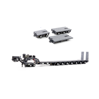 Drake ZT09077AB AUSTRALIAN Heavy Haulage Drake 7x8 Steerable Trailer with 2x8 Dolly & Accessory Set Gunmetal Grey  - Scale 1:50