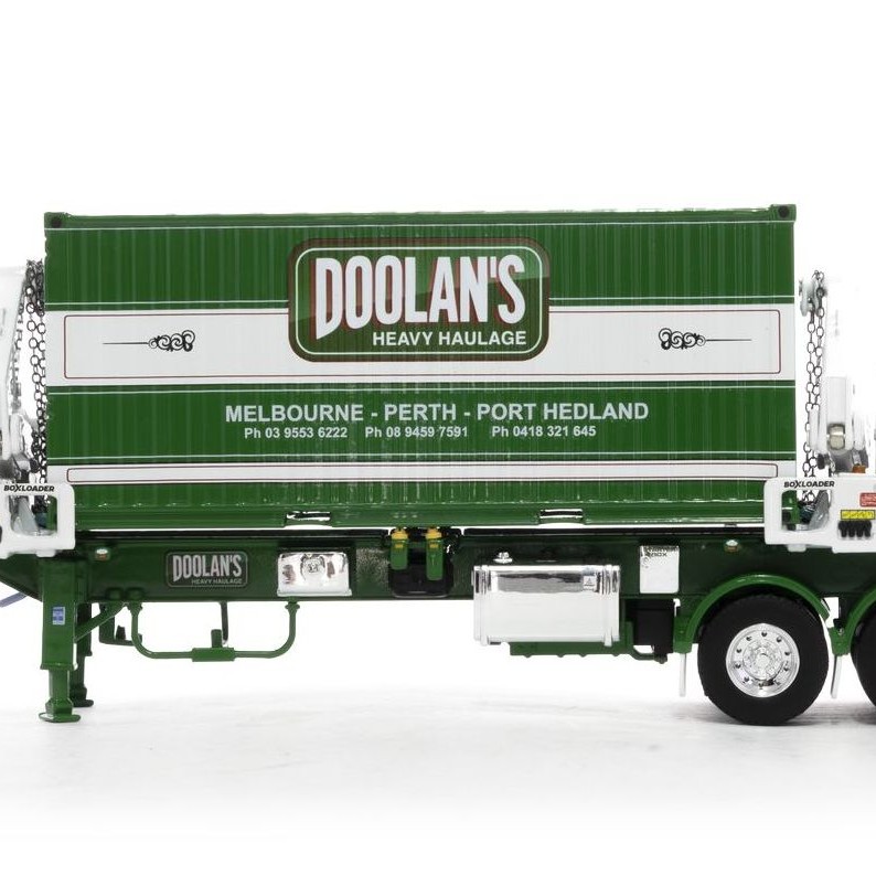 Drake ZT09251 AUSTRALIAN O’Phee BoxLoader Side Loading Trailer with Container - Doolans - Scale 1:50