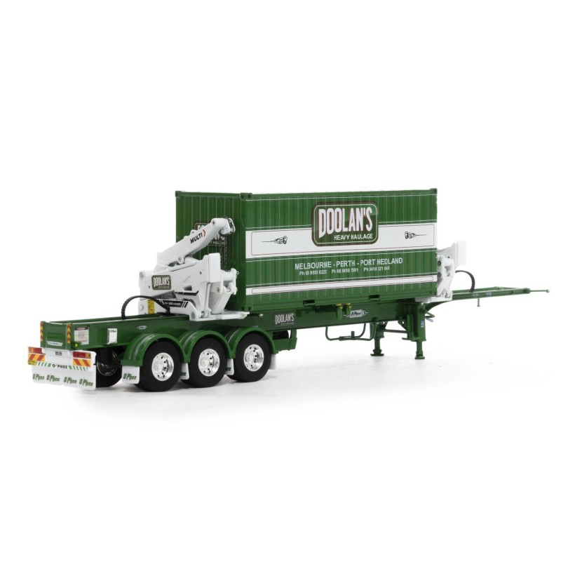 Drake ZT09251 AUSTRALIAN O’Phee BoxLoader Side Loading Trailer with Container - Doolans - Scale 1:50