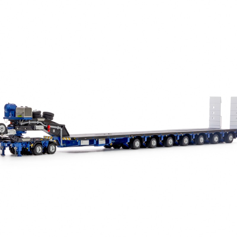Drake ZT09318 AUSTRALIAN Heavy Haulage Drake 7x8 Steerable Trailer with 2x8 Dolly Blue Grey - Scale 1:50