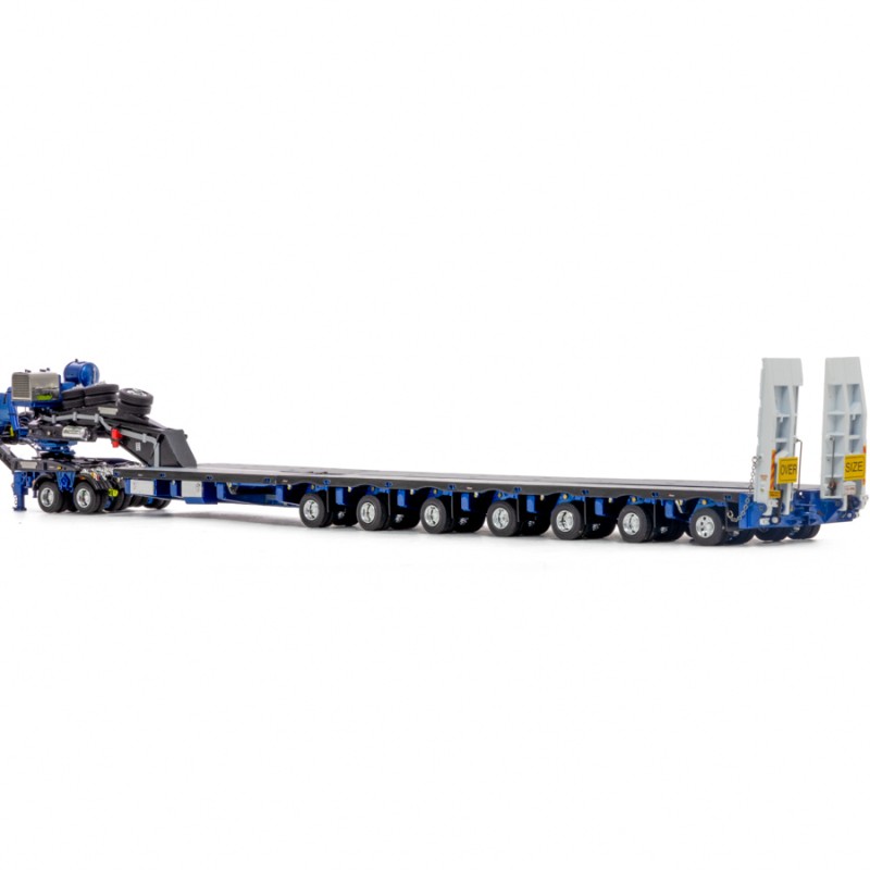 Drake ZT09318 AUSTRALIAN Heavy Haulage Drake 7x8 Steerable Trailer with 2x8 Dolly Blue Grey - Scale 1:50