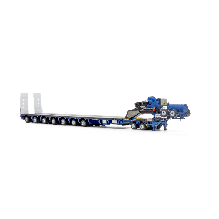 Drake ZT09318 AUSTRALIAN Heavy Haulage Drake 7x8 Steerable Trailer with 2x8 Dolly Blue Grey - Scale 1:50