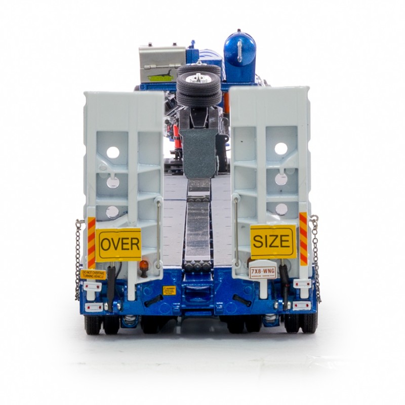 Drake ZT09318 AUSTRALIAN Heavy Haulage Drake 7x8 Steerable Trailer with 2x8 Dolly Blue Grey - Scale 1:50