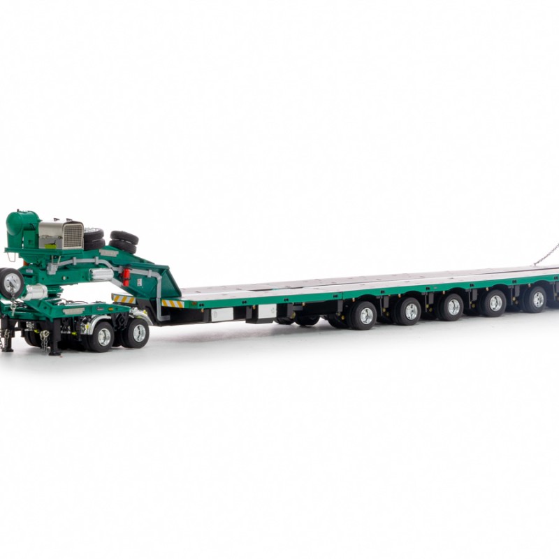 Drake ZT09325 AUSTRALIAN Heavy Haulage Drake 7x8 Steerable Trailer with 2x8 Dolly Metallic Green - Scale 1:50