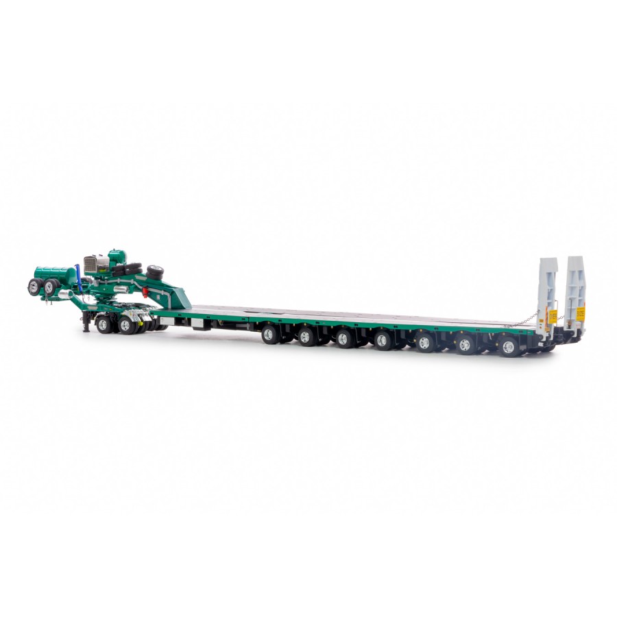 Drake ZT09325 AUSTRALIAN Heavy Haulage Drake 7x8 Steerable Trailer with 2x8 Dolly Metallic Green - Scale 1:50