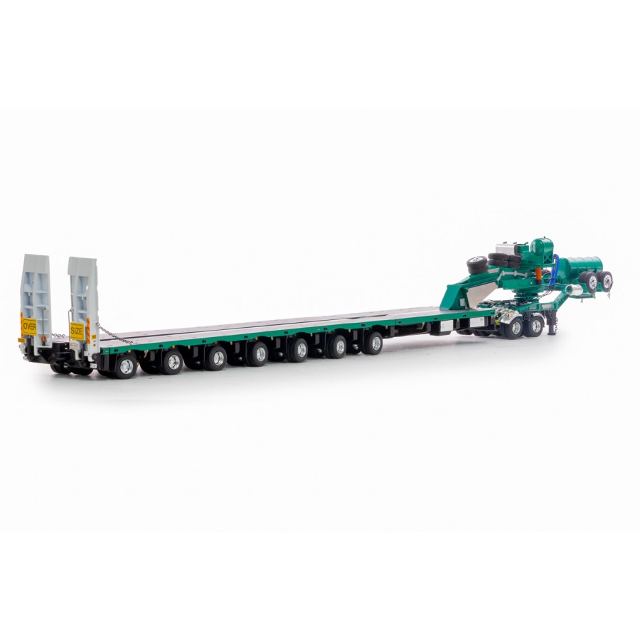 Drake ZT09325 AUSTRALIAN Heavy Haulage Drake 7x8 Steerable Trailer with 2x8 Dolly Metallic Green - Scale 1:50