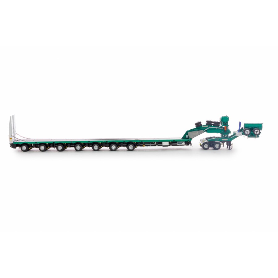 Drake ZT09325 AUSTRALIAN Heavy Haulage Drake 7x8 Steerable Trailer with 2x8 Dolly Metallic Green - Scale 1:50