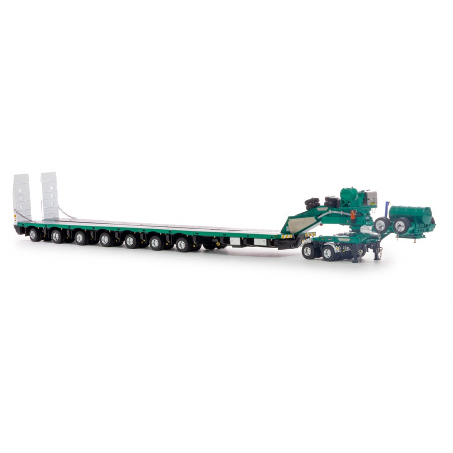 Drake ZT09325 AUSTRALIAN Heavy Haulage Drake 7x8 Steerable Trailer with 2x8 Dolly Metallic Green - Scale 1:50