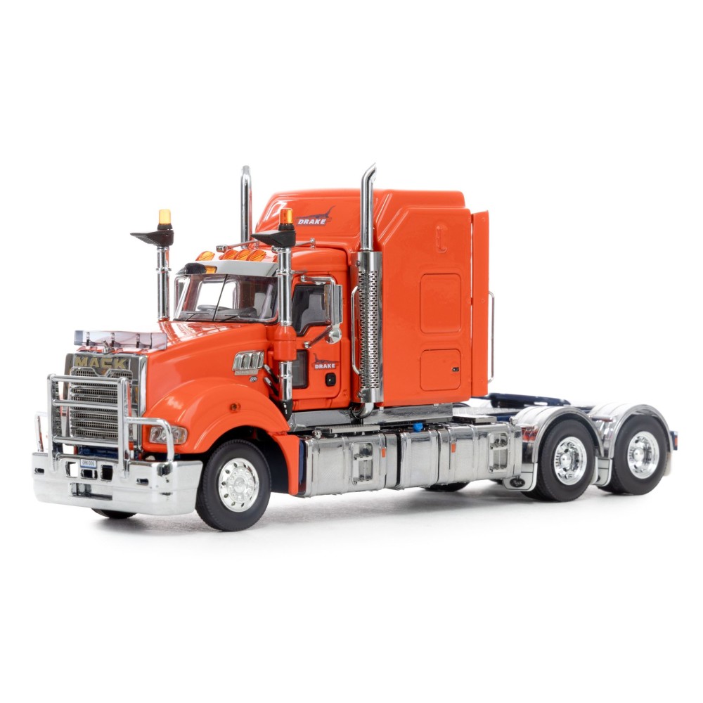 Drake Collectibles Z01512 - Australian Mack Super-liner Prime Mover Truck 6x4 Drake Orange Blue - Scale 1:50