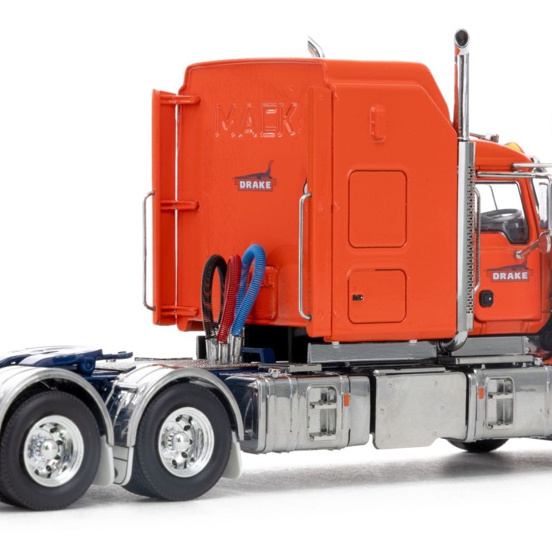 Drake Collectibles Z01512 - Australian Mack Super-liner Prime Mover Truck 6x4 Drake Orange Blue - Scale 1:50