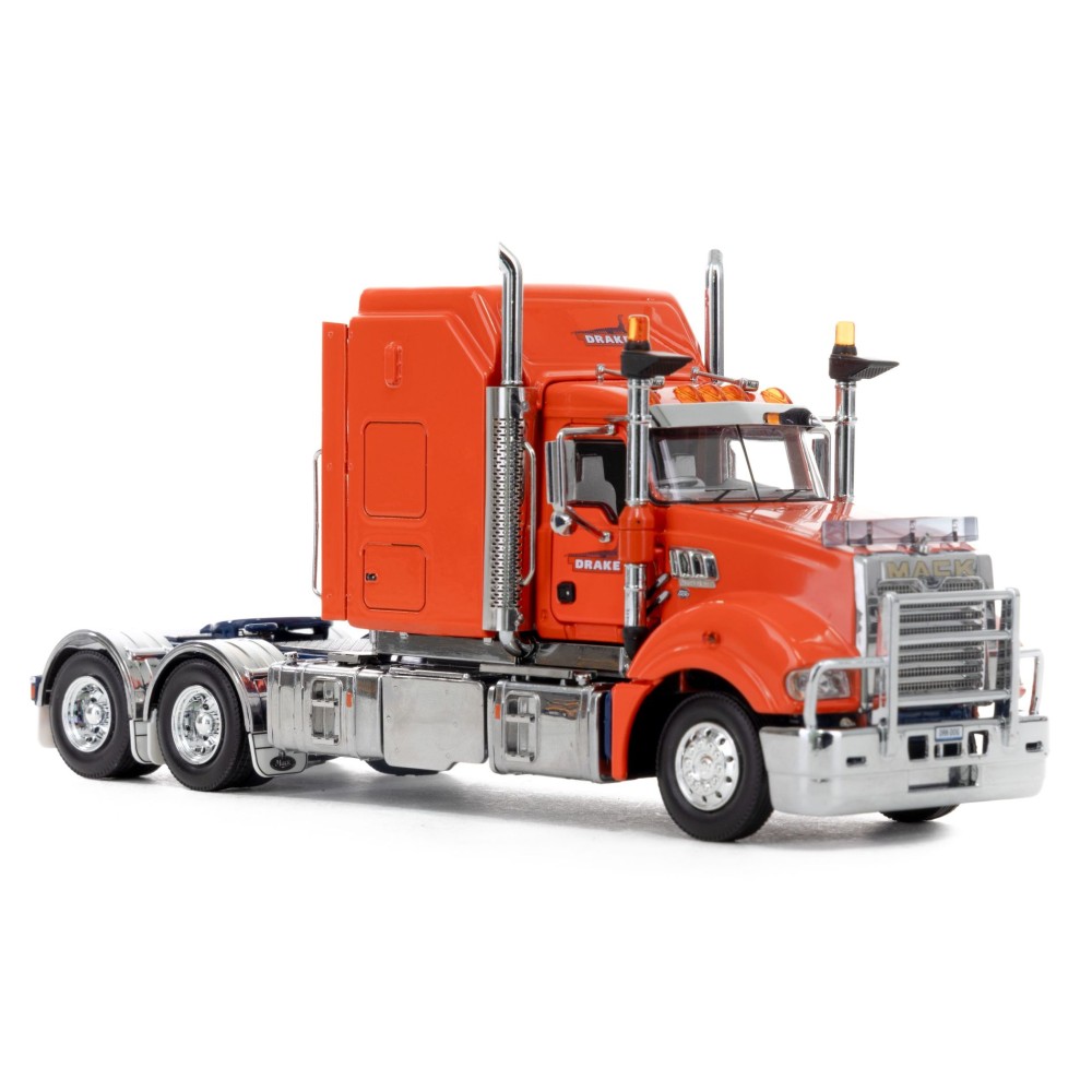 Drake Collectibles Z01512 - Australian Mack Super-liner Prime Mover Truck 6x4 Drake Orange Blue - Scale 1:50
