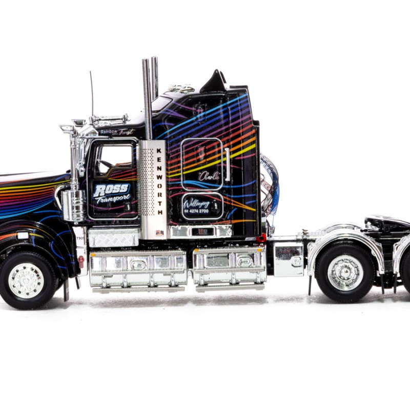 Drake Collectibles Z01587 AUSTRALIAN KENWORTH T909 PRIME MOVER TRUCK Ross Transport Rainbow Truck - Scale 1:50